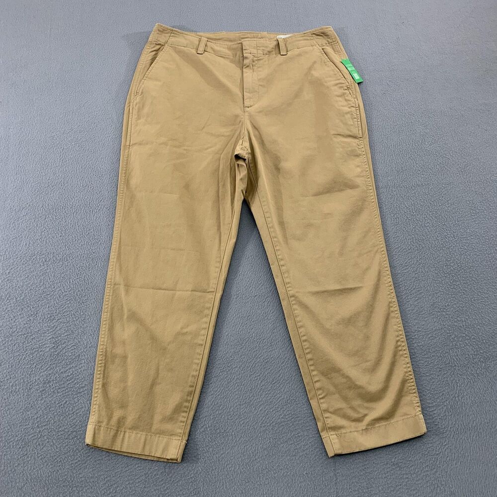 Gap Chino Pants Womens 12P Beige Downtown Khaki Twill Stretch Tapered Ankle